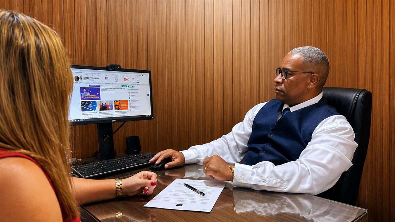 Atendimento ao cliente no escritório